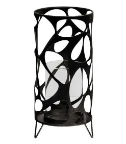 WOOOD Exclusive Jago Windlicht - Metaal - Zwart - 40x19x19