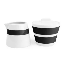 Salt & Pepper Melkkan En Suikerpot Zwart Stripes