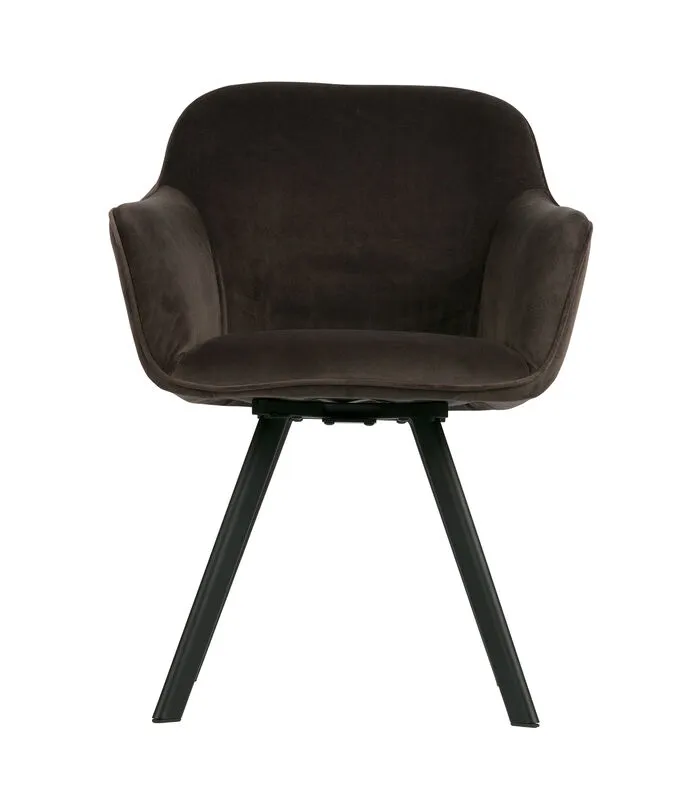 WOOOD Viggo Eetkamerstoel - Velvet - Antraciet - Set Van 2 3 WOOOD Viggo Eetkamerstoel - Velvet - Antraciet - Set Van 2