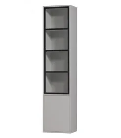 VTwonen 2-Deurs Vitrinekast Basic - Grenen - Mist - 230x53x40