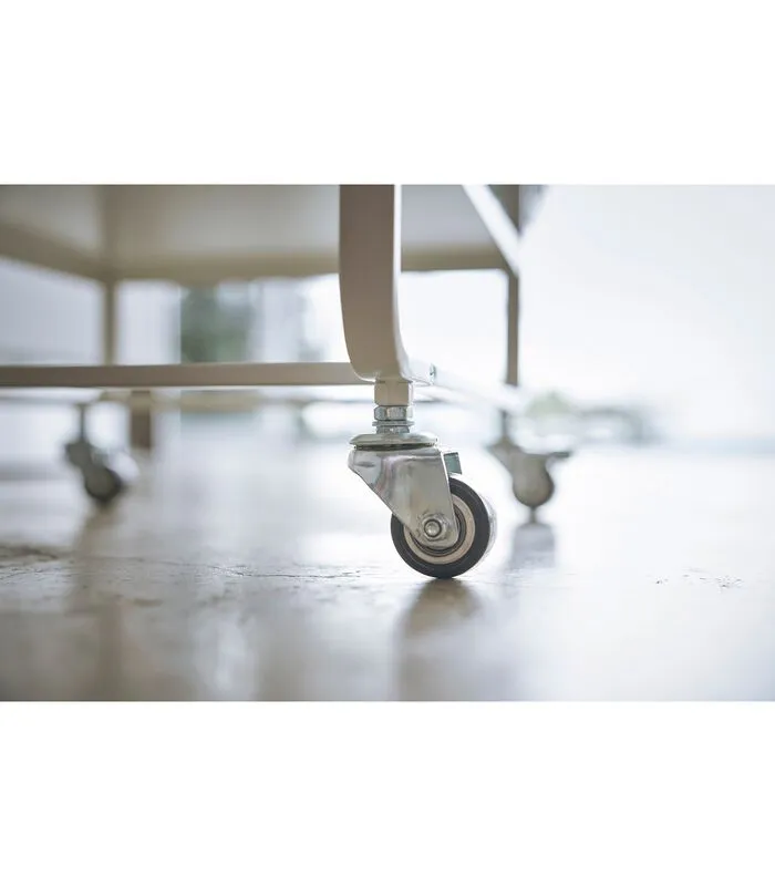 Yamazaki 3-tiered Kitchen Wagon - Tower - White 6 Yamazaki 3-tiered Kitchen Wagon - Tower - White - Image 4