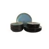 Palmer Bordenset Lotus Stoneware 6-persoons 18-delig Turquoise Zwart -Meubilair Geschäft 7e9acf0c339f4f1092ded67d7c4ac209