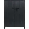 WOOOD Bruut Kast 2-Deurs - Geborsteld Grenen - Zwart - 140,5x100x41,5