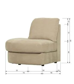 VTwonen Family 1-Zits Element Ronde Hoek Links - Zand - 85x93x98 -Meubilair Geschäft 7f12423a74b34a2bb2d657a408cd4185