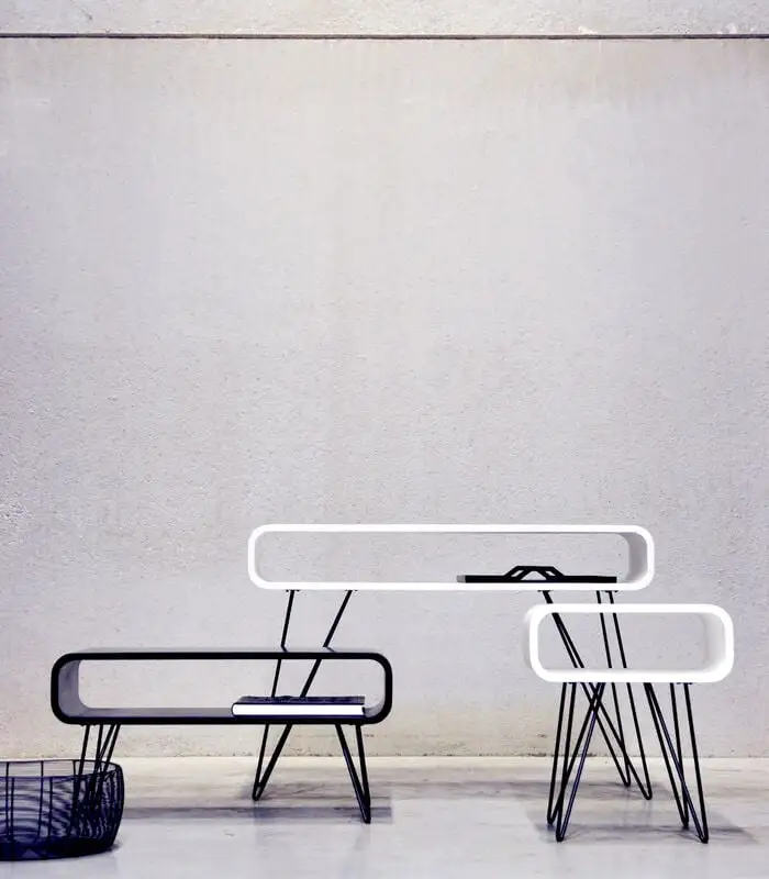 XLBoom Metro Sofa Tafel Wit/ Zwarte Poten 4 XLBoom Metro Sofa Tafel Wit/ Zwarte Poten - Image 2