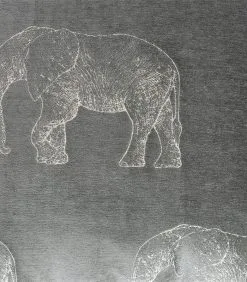 MX HOME Poef Met Grijze Geborduurde Olifanten -Meubilair Geschäft 805f31912ba84119a41f1cf74de8c819