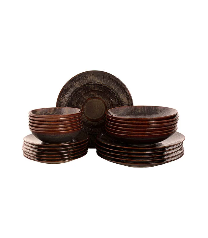 Palmer Serviesset Victory Stoneware 6-persoons 24-delig Bruin 3 Palmer Serviesset Victory Stoneware 6-persoons 24-delig Bruin