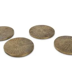 Salt & Pepper Glasonderzetter 10cm Geribbeld Goud Charm - Set/4 -Meubilair Geschäft 830d73da20434ee4a65c11215f82bece