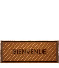 Rivièra Maison Deurmat Binnen, Kokos Droogloopmat Met Tekst - Bienvenue - Bruin