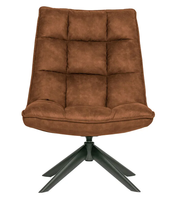 WOOOD Jouke Draaifauteuil - Kunstleer - Cognac - 97x70x85 3 WOOOD Jouke Draaifauteuil - Kunstleer - Cognac - 97x70x85