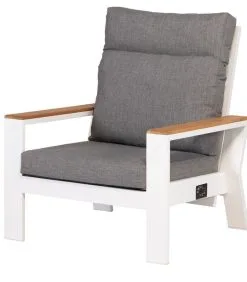 Exotan Verstelbare Tuinstoel Buiten - Aluminium - Wit - 93x82x84