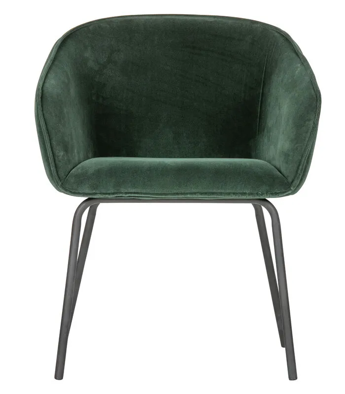 WOOOD Sien Eetkamerstoel - Velvet - Groen - Set Van 2 4 WOOOD Sien Eetkamerstoel - Velvet - Groen - Set Van 2 - Image 2