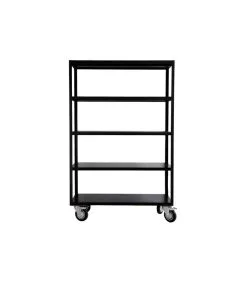 House Doctor Rek Met 4 Wielen, Trolley, Mat Zwart