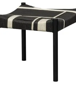 WOOOD Exclusive Exclusive Kruk Jessy - Mangohout/Koord - Zwart/Wit - 44x47x40