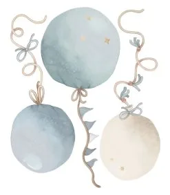Lilipinso SELENE Muursticker Kinderkamer - Ballonnen (blauw) 50x60cm