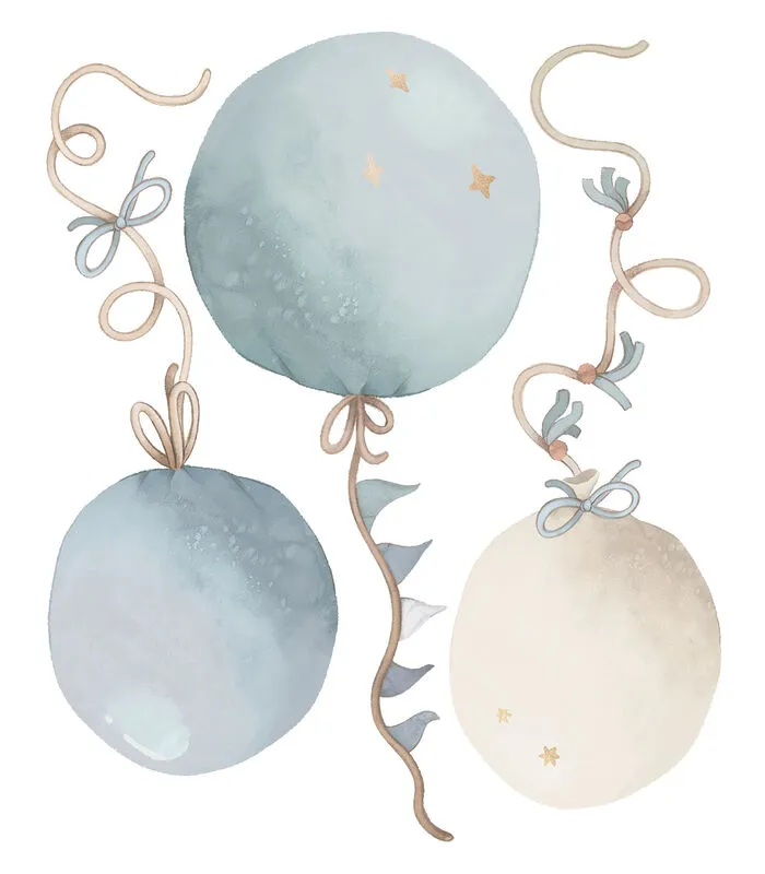 Lilipinso SELENE Muursticker Kinderkamer - Ballonnen (blauw) 50x60cm 3 Lilipinso SELENE Muursticker Kinderkamer - Ballonnen (blauw) 50x60cm
