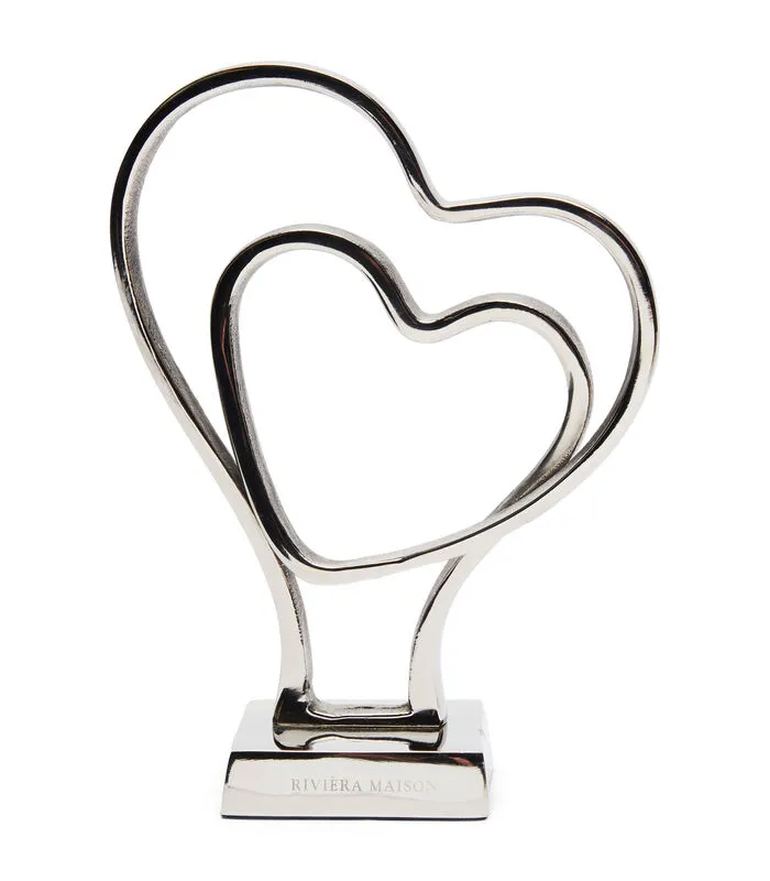 Rivièra Maison Sculptuur Hartjes Beeld Op Voet - Double Heartbeat Statue - Goud 3 Rivièra Maison Sculptuur Hartjes Beeld Op Voet - Double Heartbeat Statue - Goud
