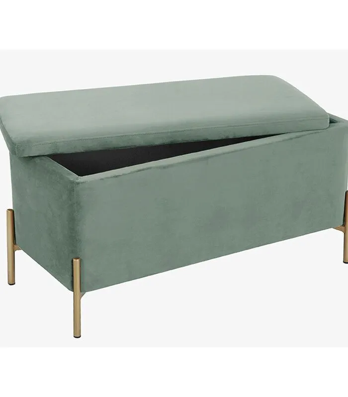 Leitmotiv Bank Snog XL - Velvet Jade Groen, Goud Geverfde Poten - 90x45x45cm 4 Leitmotiv Bank Snog XL - Velvet Jade Groen, Goud Geverfde Poten - 90x45x45cm - Image 2