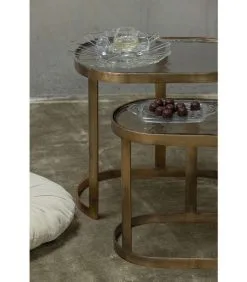 BePureHome Clean Bijzettafels - Metaal/Glas - Brass - Set Van 2 -Meubilair Geschäft 8be365ba8c894a9ba97d1fd08773ea85
