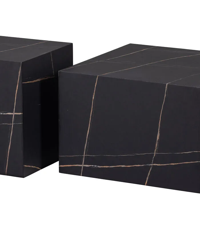 WOOOD Exclusive Exclusive Benji Bijzettafel - Marmerlook - Zwart - 45x40x40 5 WOOOD Exclusive Exclusive Benji Bijzettafel - Marmerlook - Zwart - 45x40x40 - Image 3