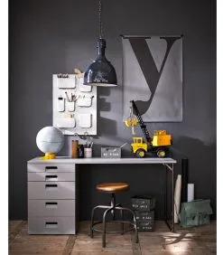 VTwonen Spider Kruk - Hout/Metaal - Mango/Grijs - 48-60x32x32 -Meubilair Geschäft 8d117343fbec495886a234387f0dfb17