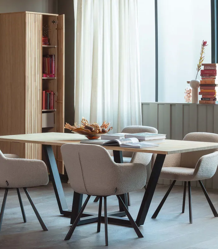 WOOOD Exclusive Exclusive New Gravure Hoge Kast - Eiken - Naturel - 210x60x42 5 WOOOD Exclusive Exclusive New Gravure Hoge Kast - Eiken - Naturel - 210x60x42 - Image 3