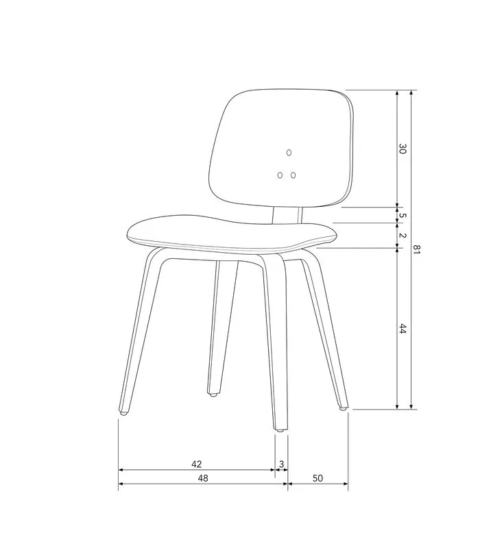 VTwonen Classic Eetkamerstoel - Hout - Zwart - 81x48x50 6 VTwonen Classic Eetkamerstoel - Hout - Zwart - 81x48x50 - Image 4