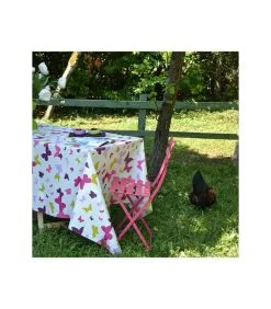 Fleur De Soleil Tafelkleed Met Vlindercoating Groen/pruim