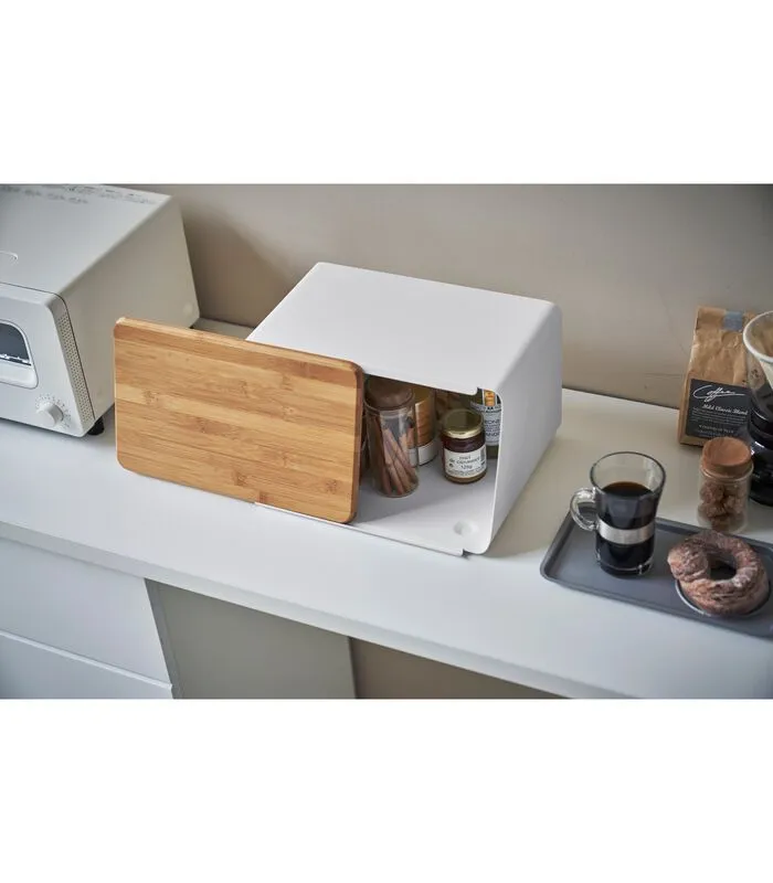 Yamazaki Bread Case With Removable Lid - Tower - White 4 Yamazaki Bread Case With Removable Lid - Tower - White - Image 2