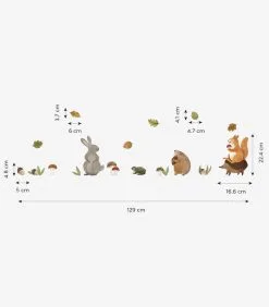 Lilipinso NORWOOD Muursticker Kinderkamer - Bos : Konijn Egel Eekhoorn - 29,7 X 42 Cm -Meubilair Geschäft 95b9abd83366483baa6c54fbf3dc6818