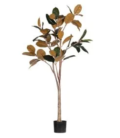 WOOOD Rubber Kunstplant - Groen/Bruin - 170x106x63