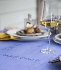 Alexandre Turpault Bonheur - Geborduurde Effen Tafelloper In Puur Linnen Made In France -Meubilair Geschäft 98fa7b9475454a8487c0877d765f20a9