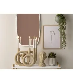 PRESENT TIME Kandelaar Rings - Polyresin - Zandbruin - 38x14,5x30cm -Meubilair Geschäft 99b83684b16d47ac9b9caf4551fd8e13