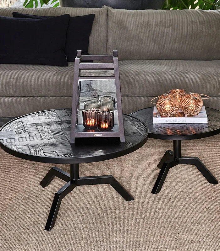 Rivièra Maison Salontafel Rond Verstelbaar 80 Cm - Kirkwood Table - Zwart 4 Rivièra Maison Salontafel Rond Verstelbaar 80 Cm - Kirkwood Table - Zwart - Image 2