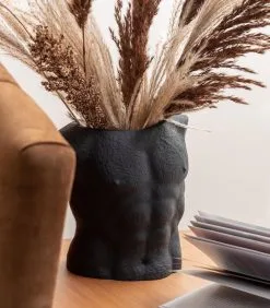 PRESENT TIME Bloempot Male - Zwart - 12x19,5x20,5 Cm -Meubilair Geschäft 9ccd4191369d46958934f50a9703f84a