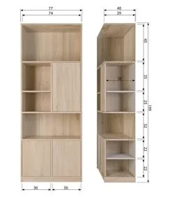 VTwonen Modulair Bovenkast - Eikenhout Veneer - Naturel - 199x77x40 -Meubilair Geschäft 9d1d903972b3486e880e6fde950d328e