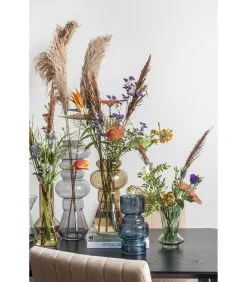 PRESENT TIME Vaas Morgana - Glas Donker Grijs - Medium - 18x35cm -Meubilair Geschäft 9d60661abc594b59b286e528d2cd30cc