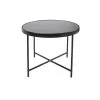 Leitmotiv Salontafel Smooth - Mat Zwart, Zwart Glas Top - 60x46cm