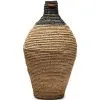 Rivièra Maison Hoge Rieten Vaas Droogbloemen, Ovaal Zwart - Sisal - Bruin /Zwart