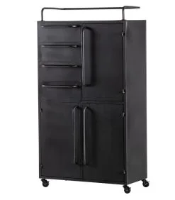 BePureHome Black Beauty Kast Op Wielen - Metaal - Zwart - 144x75x39 8 BePureHome Black Beauty Kast Op Wielen - Metaal - Zwart - 144x75x39 -Meubilair Geschäft a0b6112c422e4135b1590d236fa0ddda