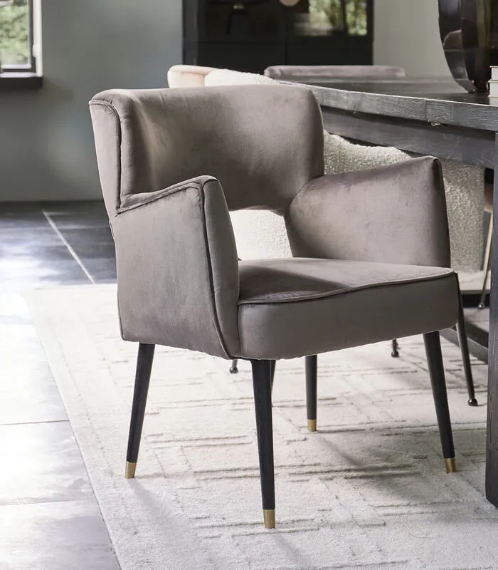 Rivièra Maison Eetstoel Laurel DAC Vel III Anthr - Polyester, Rubberhout - (LxBxH) 67.0x69.0x81.0 Cm 4 Rivièra Maison Eetstoel Laurel DAC Vel III Anthr - Polyester, Rubberhout - (LxBxH) 67.0x69.0x81.0 Cm - Image 2