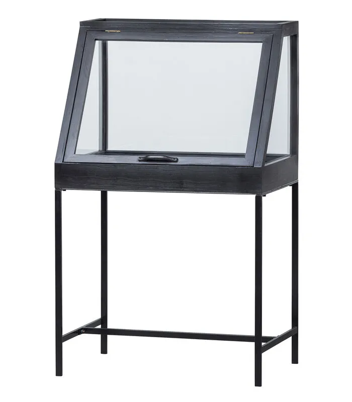 WOOOD Exclusive Dido Glazen Kastje - Hout - Zwart - 109x65x45 3 WOOOD Exclusive Dido Glazen Kastje - Hout - Zwart - 109x65x45