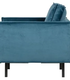 BePureHome Rodeo Fauteuil - Velvet - Blue - 85x105x86 -Meubilair Geschäft a3c689d0a00d4d259c5619eea333b4b8