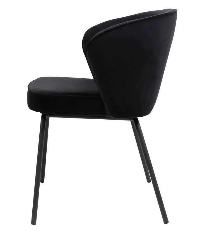 BePureHome Admit Eetkamerstoel - Fluweel - Zwart - Set Van 2 7 BePureHome Admit Eetkamerstoel - Fluweel - Zwart - Set Van 2 - Image 5