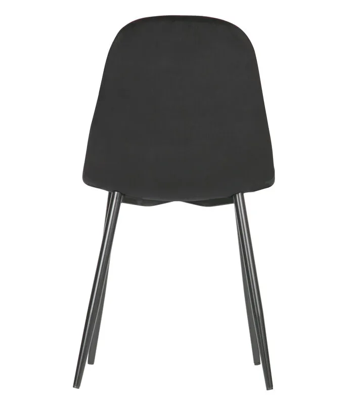 WOOOD Marije Eetkamerstoel - Velvet - Zwart - Set Van 2 6 WOOOD Marije Eetkamerstoel - Velvet - Zwart - Set Van 2 - Image 4