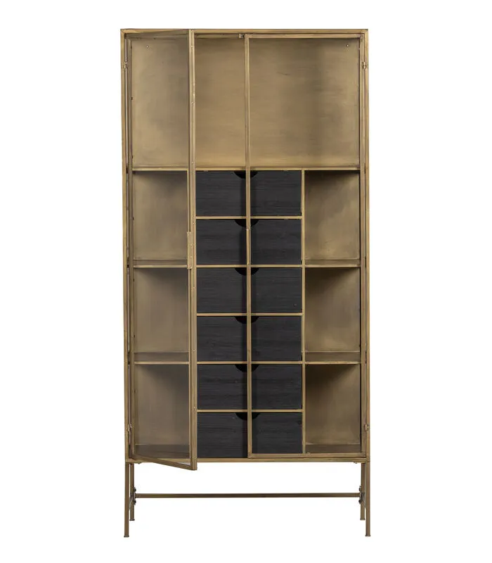 WOOOD Exclusive Exclusive Kayaz Vitrinekast - Metaal - Brass - 187x90x40 6 WOOOD Exclusive Exclusive Kayaz Vitrinekast - Metaal - Brass - 187x90x40 - Image 4