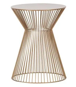WOOOD Suus Bijzettafel - Metaal - Goud - 46x35x35