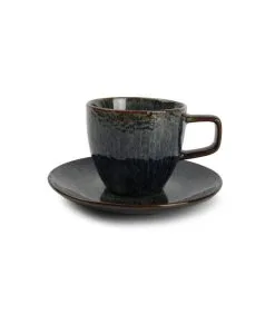 Salt & Pepper Kop 20cl En Schotel 14,5cm Saffier Mielo - (x4)