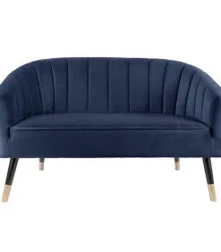 Leitmotiv Bank Royal - Velvet Donker Blauw - 128x71x80cm