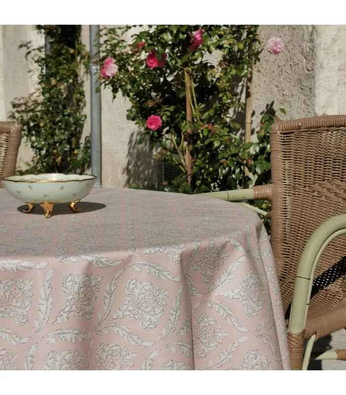 Fleur De Soleil Gecoat Tafelkleed Pompadour Roze 3 Fleur De Soleil Gecoat Tafelkleed Pompadour Roze